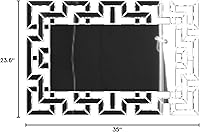 Vista 10 de Espejos decorativos grandes de pared, espejo decorativo de arte moderno con diseño veneciano griego, espejos de pared rectangulares plateados