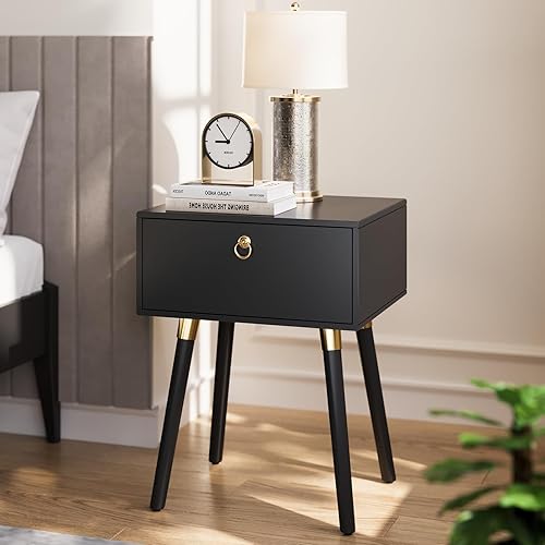 Miniatura 18 de Bme Dinkee Marco de cama característico de 15 pulgadas sin cabecero - Estilo moderno y minimalista con madera de acacia - 12 soportes de listones de