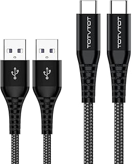 USB C Cable,[2M 2-Pack] Type C Cable Nylon Charger Fast Charging Lead for Samsung Galaxy S20 FE S10 S9 S8 Plus s10e A41 A42 A40 A51 A20e A21s A12 Note 20 8 9 10,Huawei P30, Sony, Google Pixel