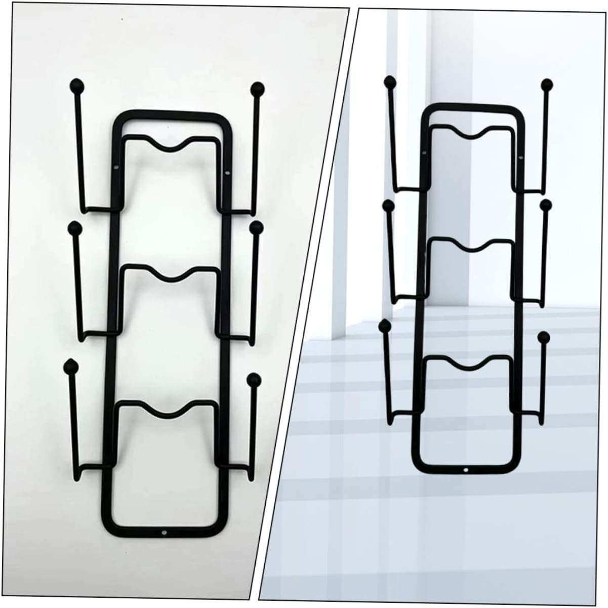 Unomor 2pcs Wear-resistant Pot Lid Organizer Wall-mounted Storage Rack for Kitchen Punch Design for Efficient Utensil Management Stylish and Space-saving for Pots and Pans