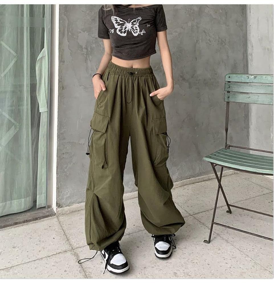 Women Cargo Pants Baggy Y2K Clothing Multi Pockets High