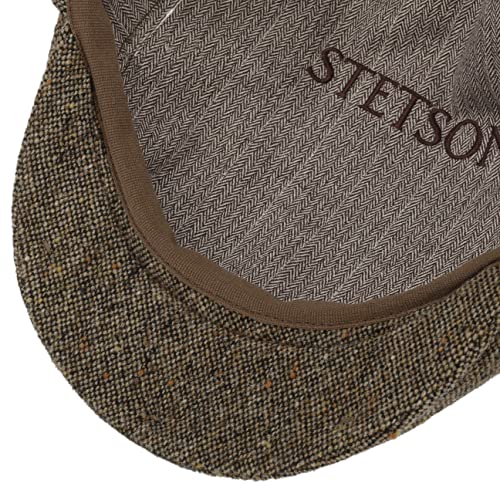 Stetson Virgin Wool Flat Cap With Ear Flaps Men Beige 7 3/8 #TOP2