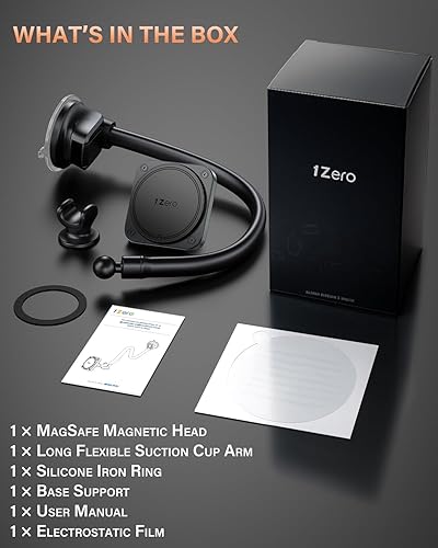 Miniatura 8 de 1Zero Soporte magnético mejorado para teléfono para automóvil, extensión de brazo largo de cuello de cisne de 14 pulgadas