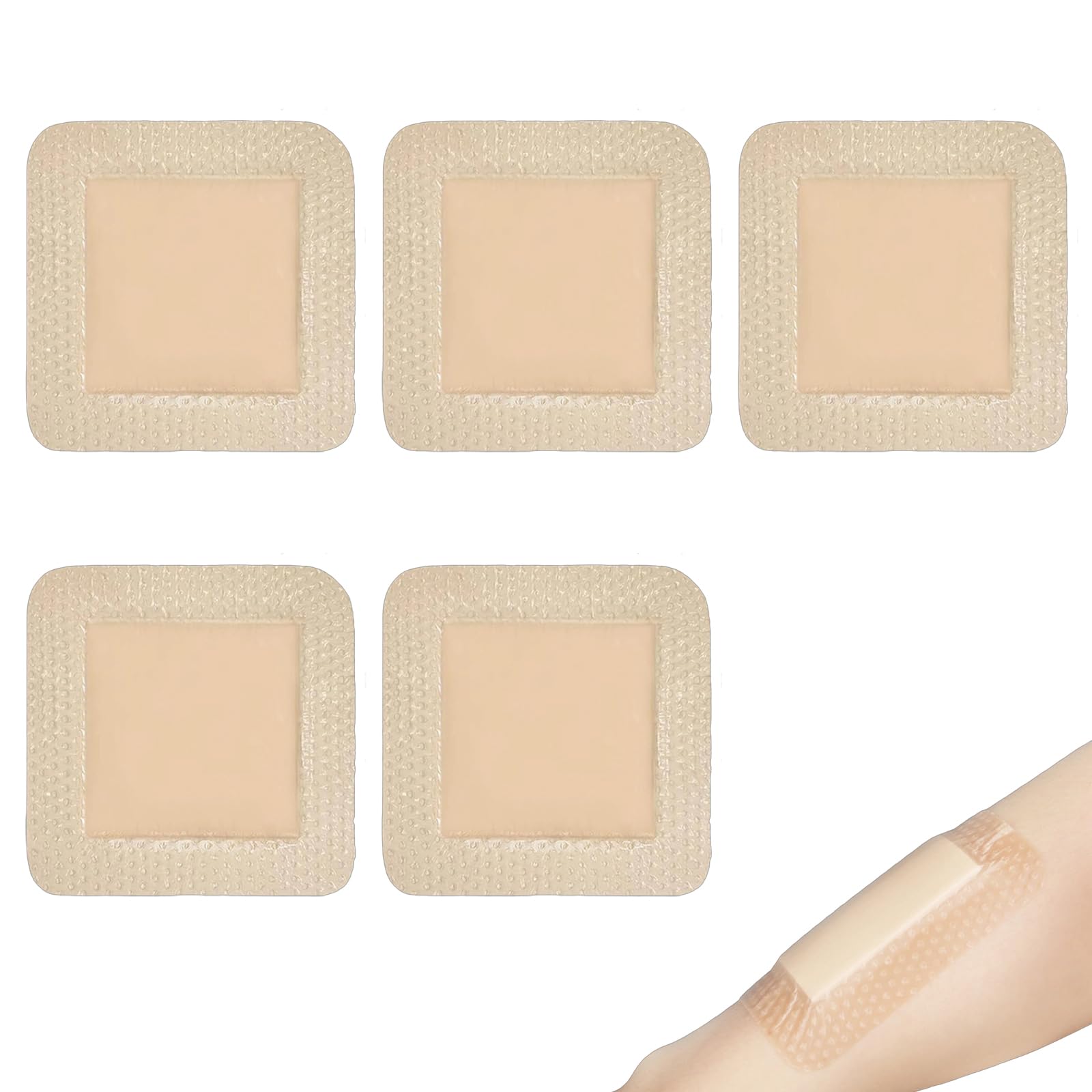 5Pcs Bandage, Wound Dressing for Pressure Ulcers and Chronic Wounds, 7.5x7.5cm Adhesive Band Aid for Post-Surgery and Daily Care, Skin-Friendly Dressing-image-33