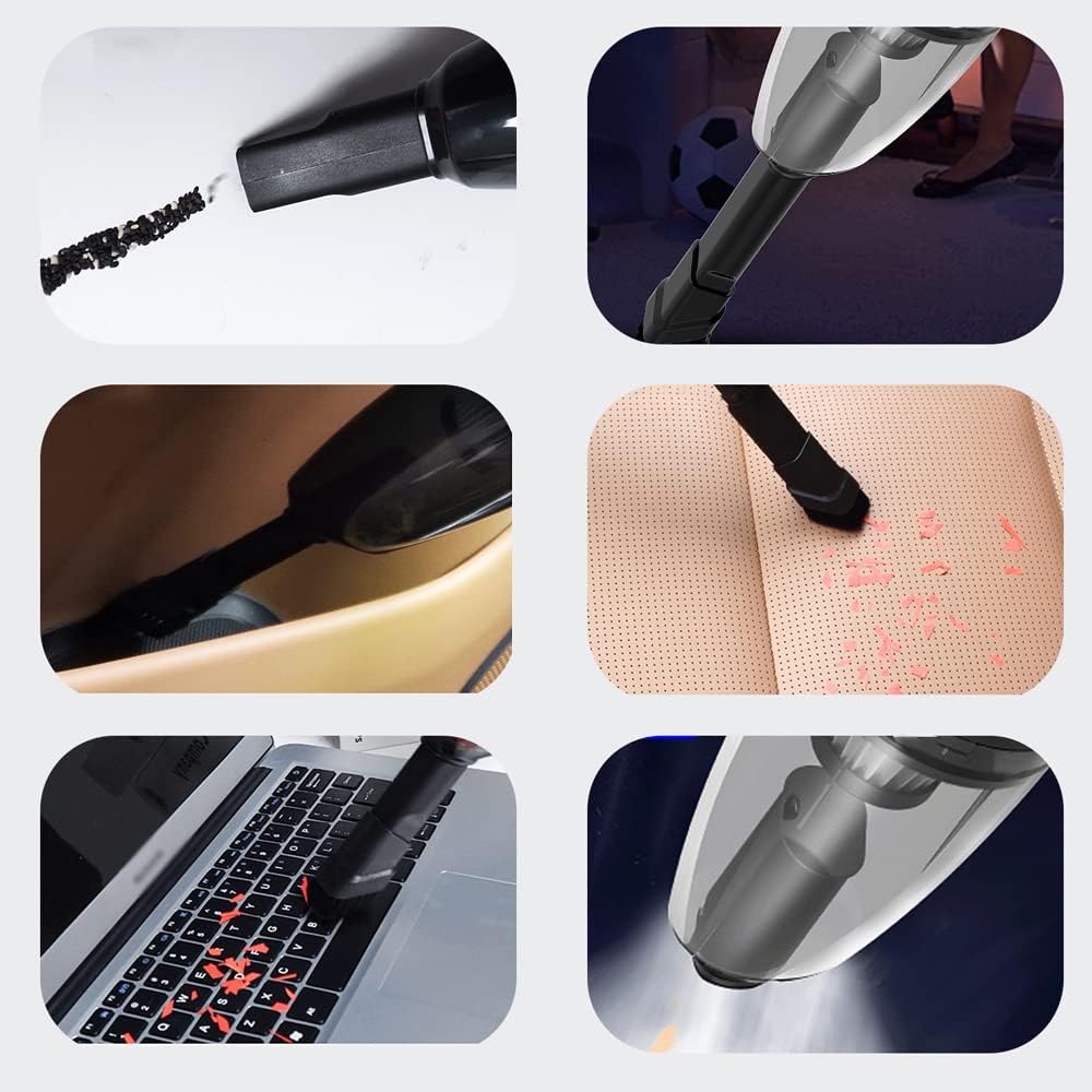 Multifunctional High Power Car Vacuum Cleaner Cordless Rechargeable Car Tire Inflator Pump Digital Display Tire Pressure Tester with Light 4-in-1 Car Accessories