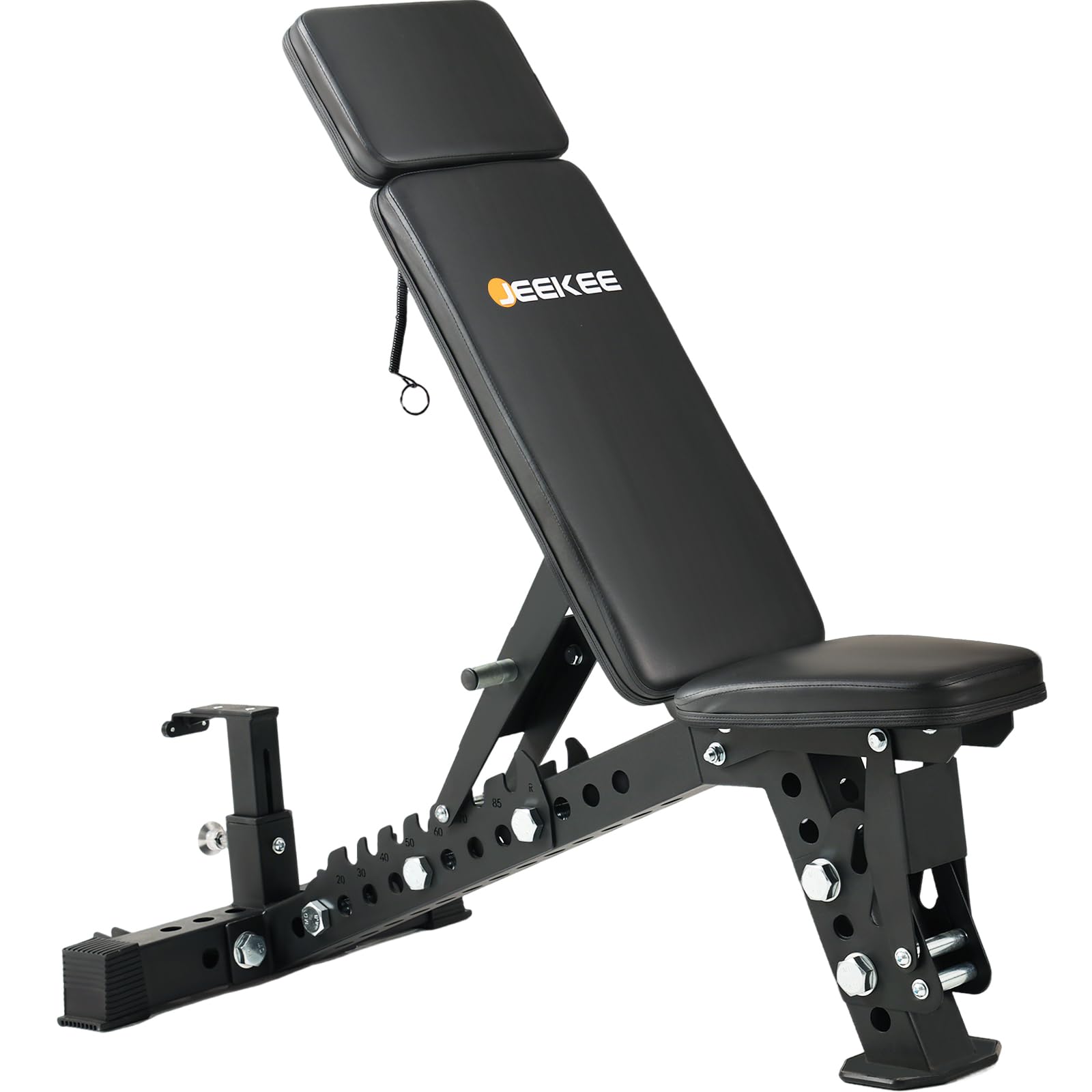 JEEKEE Adjustable Weight Bench, 40" Extended Backrest for Tall Lifters up to 6'5", 1300LBS Weight Capacity and 44 Adjustable Positions Bench for Garage and Home Gym Workouts