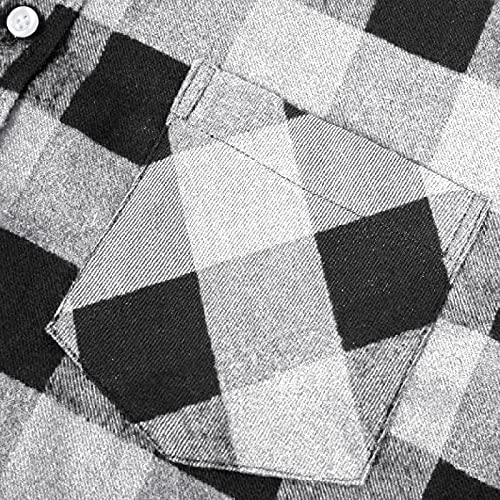 Boys' Plaid Shirt, Button Down Long Sleeve Flannel Plaid Shirt For Toddlers Little & Big Boys Girls, Flannel# Black + White, 18-24 Month = Tag 90 #TOP4