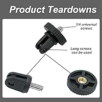 Vista 7 de Soporte de trípode de cámara para accesorio adaptador GoPro, 4 adaptadores de conversión de tornillo 1/4-20 para GoPro Hero12, Insta360 ONE Ace Pro