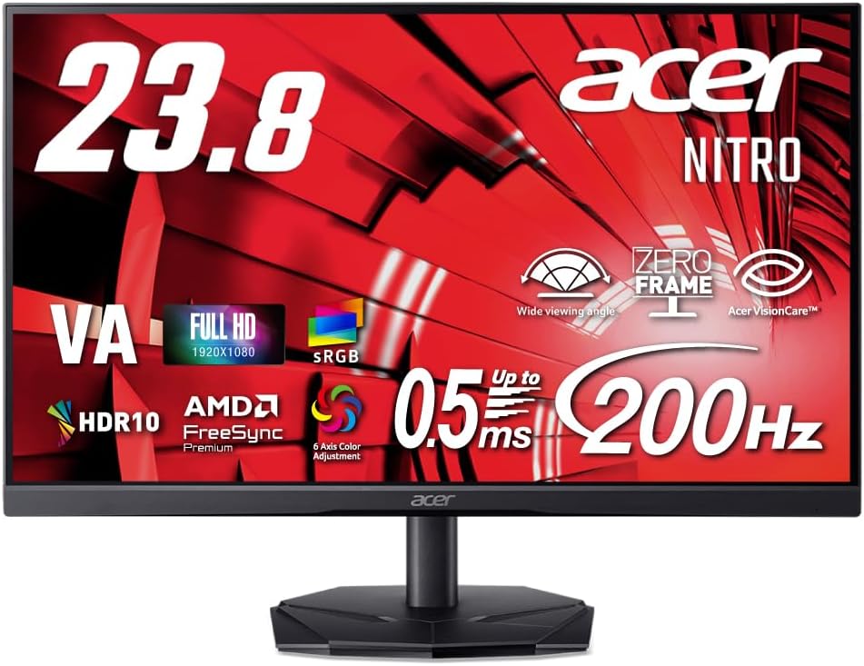 Acer Nitro KG241YX3bmipx 23.8インチ フルHD 200Hzゲーミングモニター