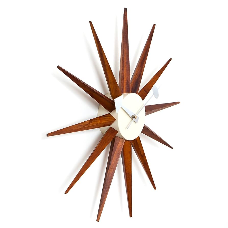 ★ジョージネルソン サンバーストクロック　ウォールナット　ブラウン George Nelson ジョージネルソン サンバーストクロック