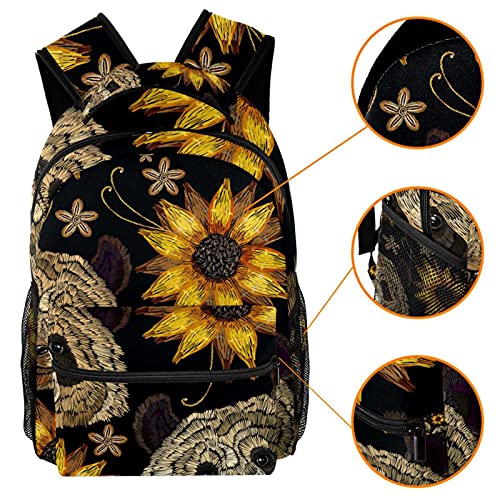 Mochila para portátil de girasoles y oso panda bolsa de viaje para ordenador 3