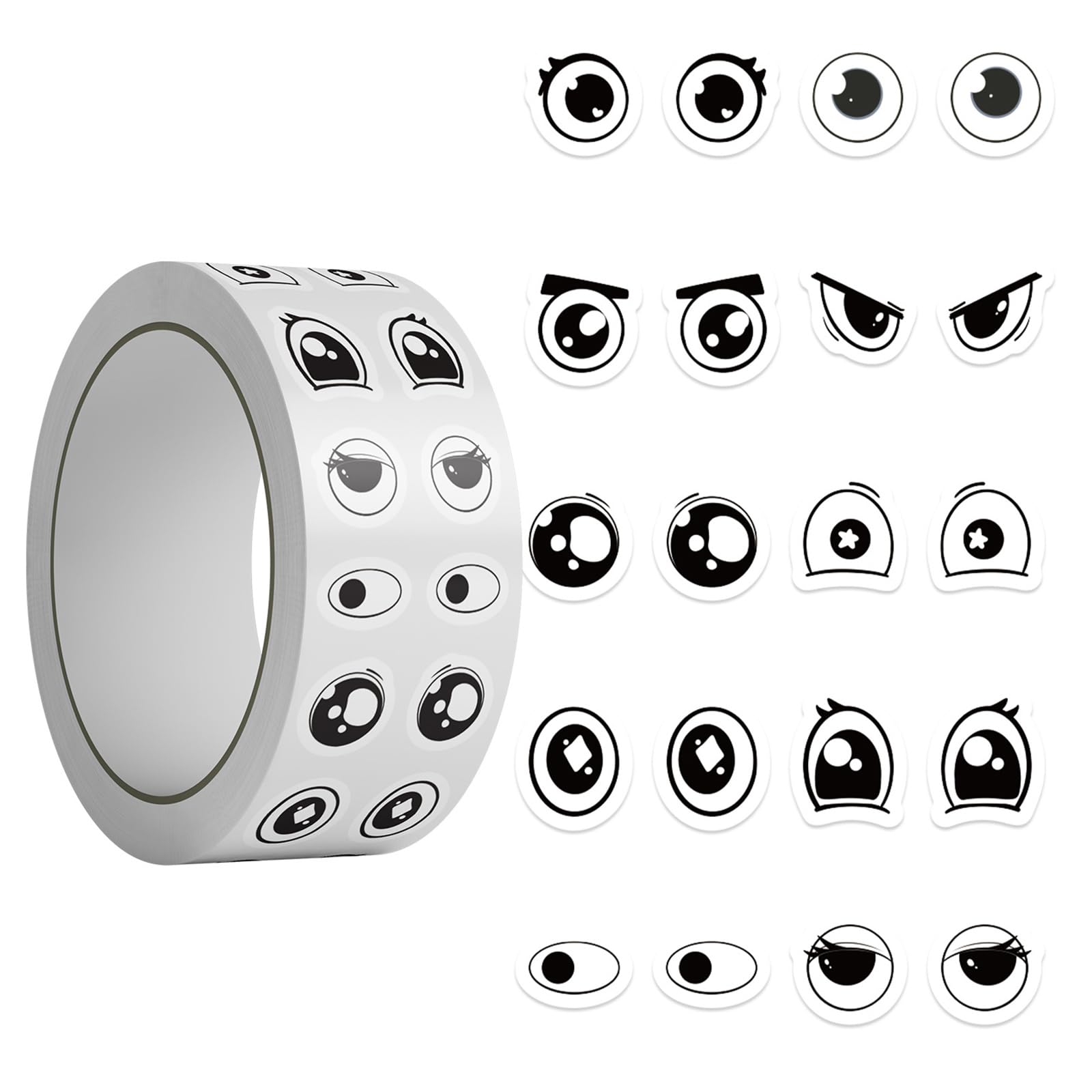 500Pcs Eye Pattern Decorative Sticker Labels Adhesive Wrapping Labels for Scrapbooking Journal Album Seal Envelope Card Packaging Sticker
