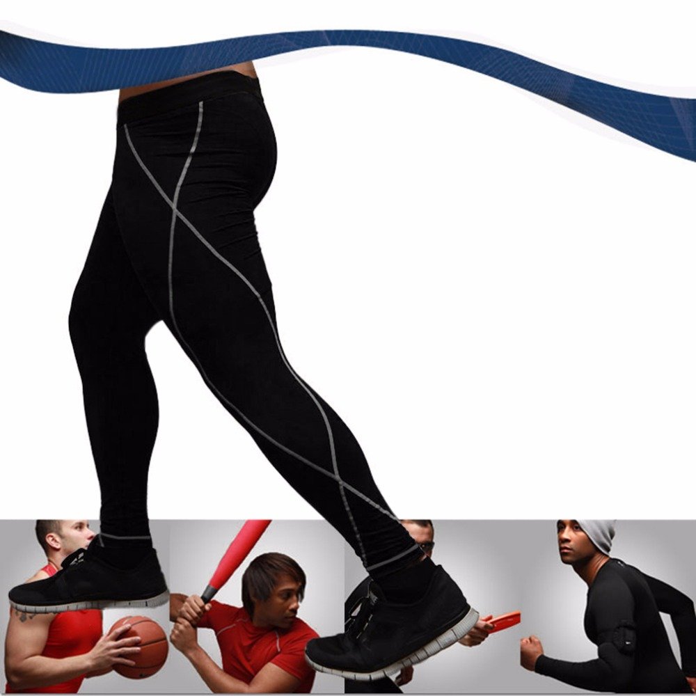 6, M : 2017 New Mens Sport Tight Slim Running Fitness Pants Long Leggings Thermal Under Trousers Joggers Quick drying-image-23