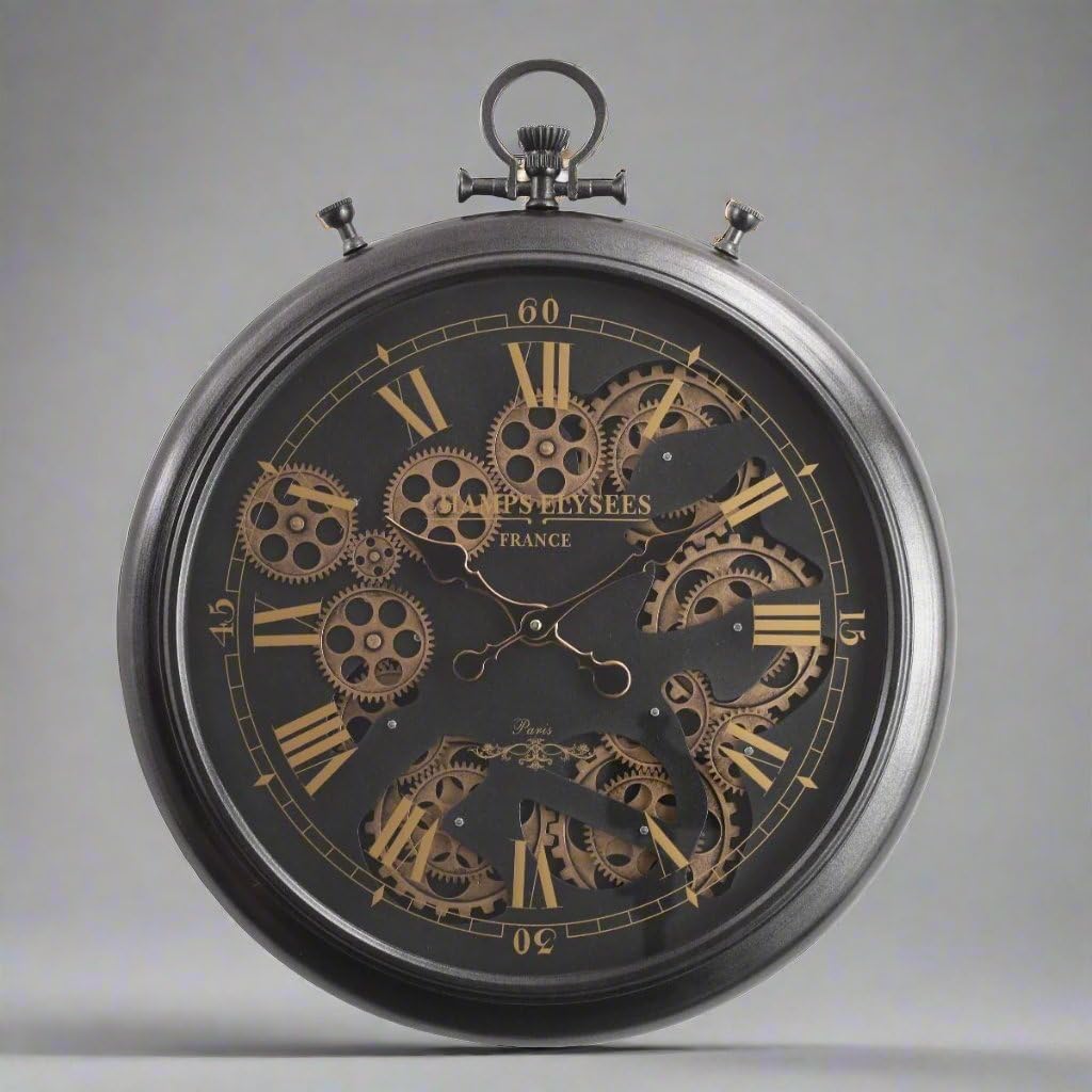 Buy EAZYWAGON Real Moving Gears Wall Clock French Chronograph