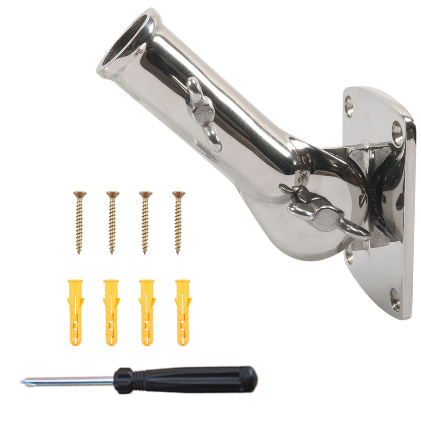 316 Stainless Flag Base Rotating Flag Pole Base Marine Grade Flagpole Holder Bracket for Yacht, RV, Truck, Accessory Pack | Flag Poles & Parts | Garden Dacor | Yard Garden & Outdoor Living-image-34