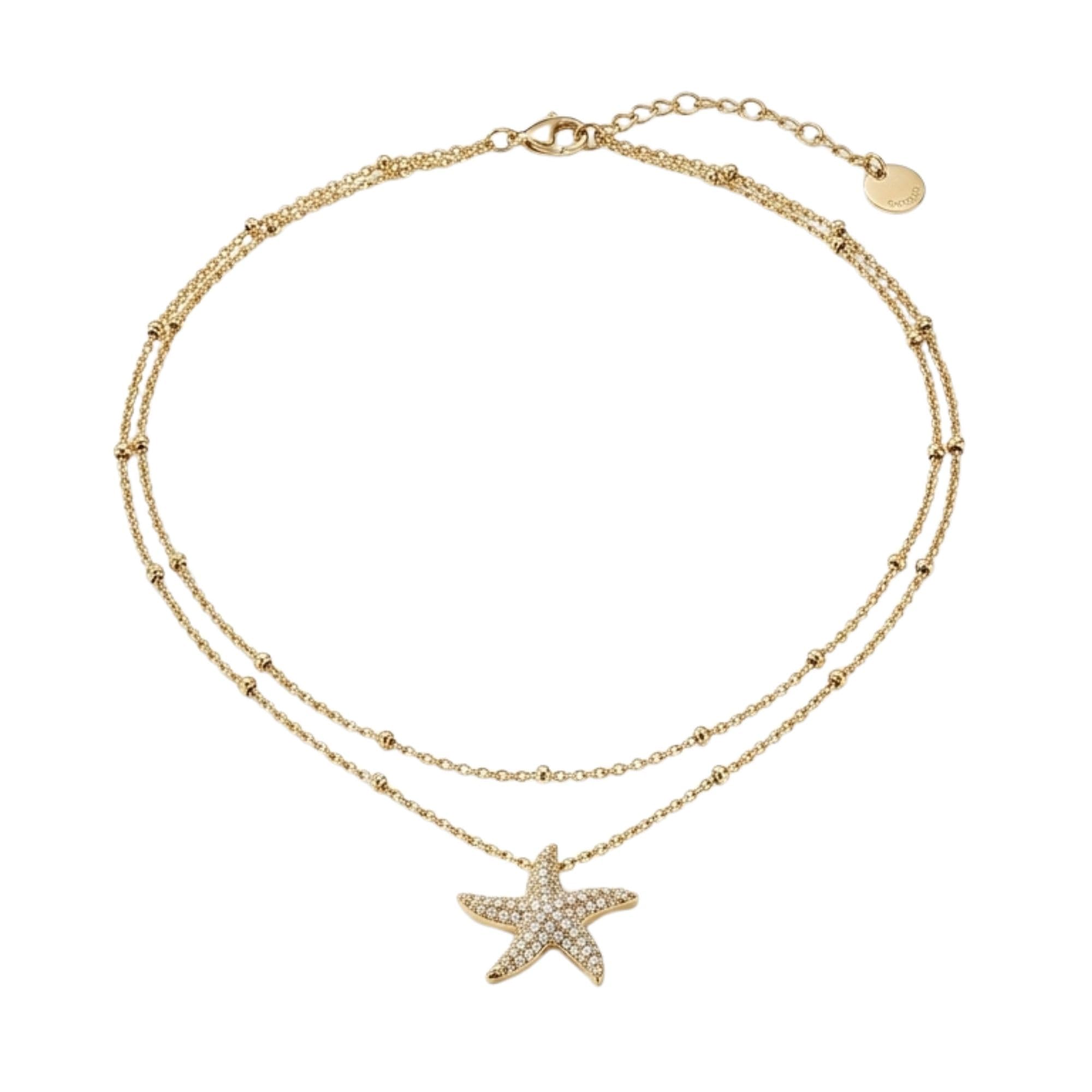 Stella Starfish Layered Necklace for Women | Gold-Plated Beach Pendant Chain | Trendy Imitation Jewelry-image-31
