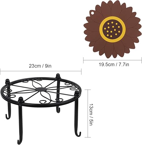 Miniatura 7 de Soporte de metal resistente para dispensadores de bebidas, soporte para recipientes de vidrio de agua fría, base de estante para dispensador de