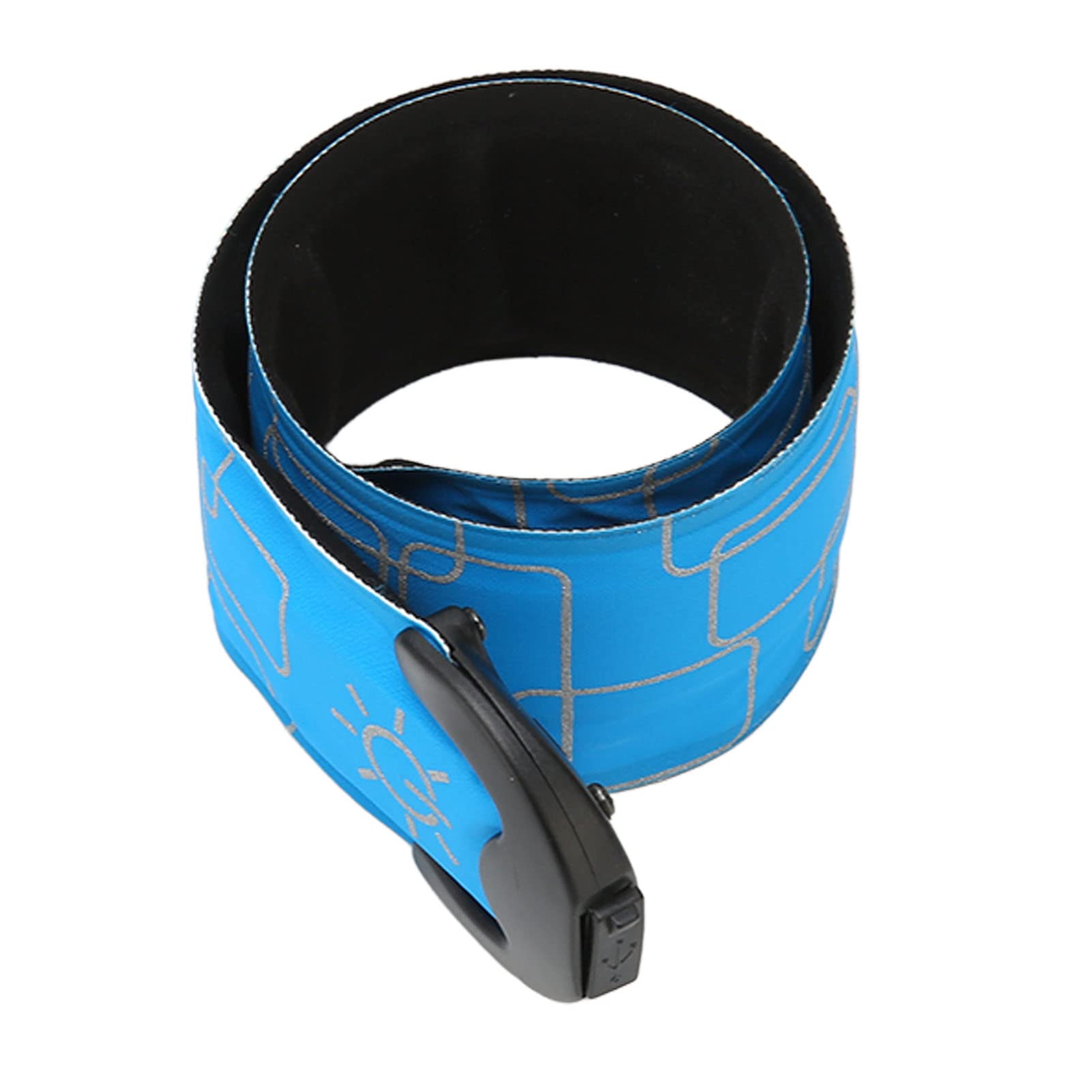 LED Safety Wristband Lights, Portable 3 Level Adjustable USB Charging Increase Recognition Soft Steel Piece Light Up Bracelet for Outdoor Night Running (Blue)-image-6