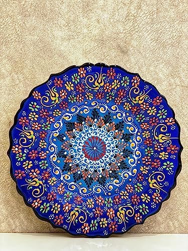 IstanbulArtWorkshop 10'' Handmade Decorative Ceramic Plate For Wall Hanging,Ceramic Wall Decor Plate,Turkish Decorative Plate,Wall Ceramic Plate,Wall Art