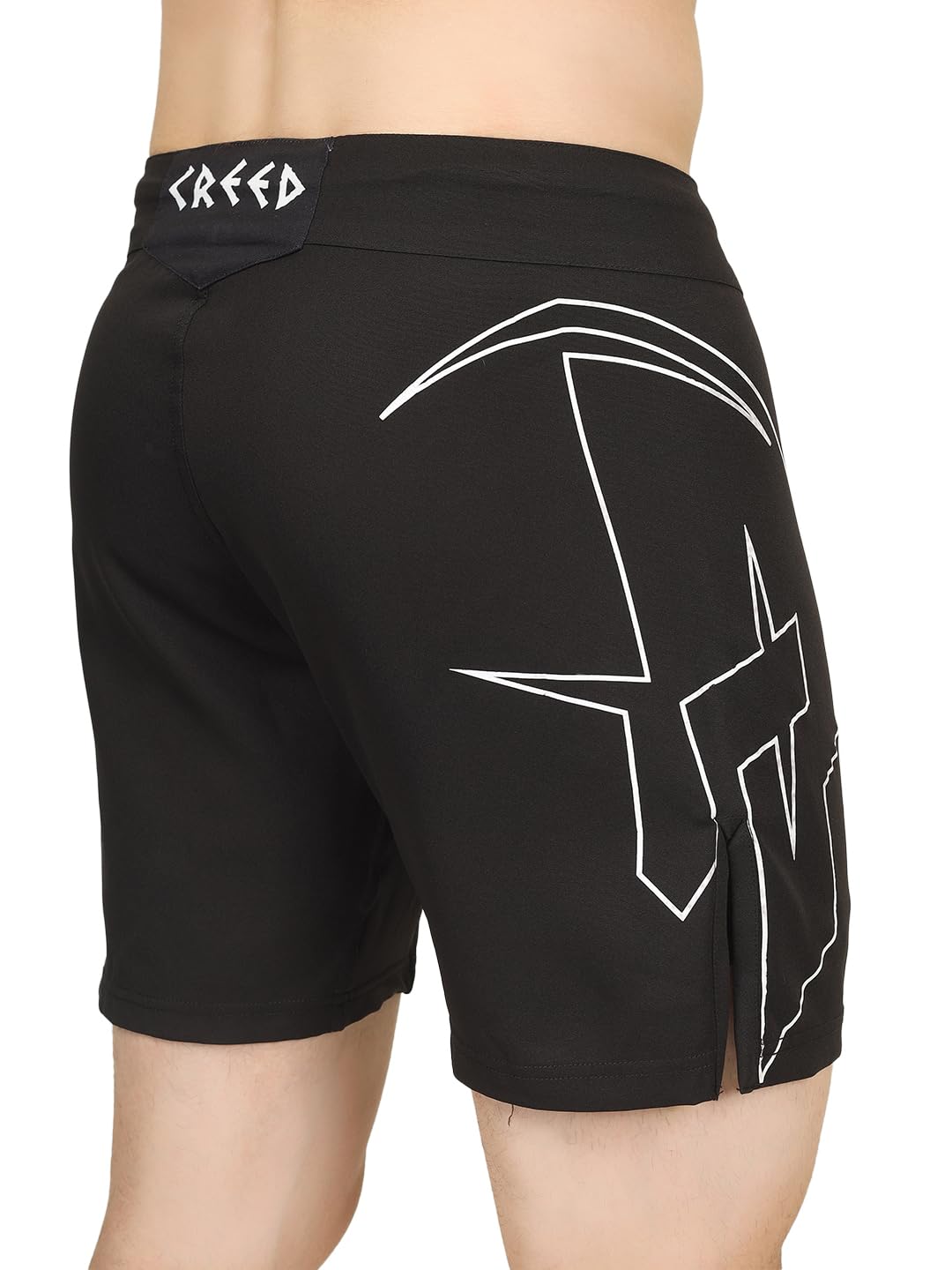 Men's Mixed Martial Arts Shorts, Black, Mid Rise, 100% Polyester 4 Way Mechanical Stretch, Quick Dry (Available in Lengths of 14",16" & 18")-picture-14