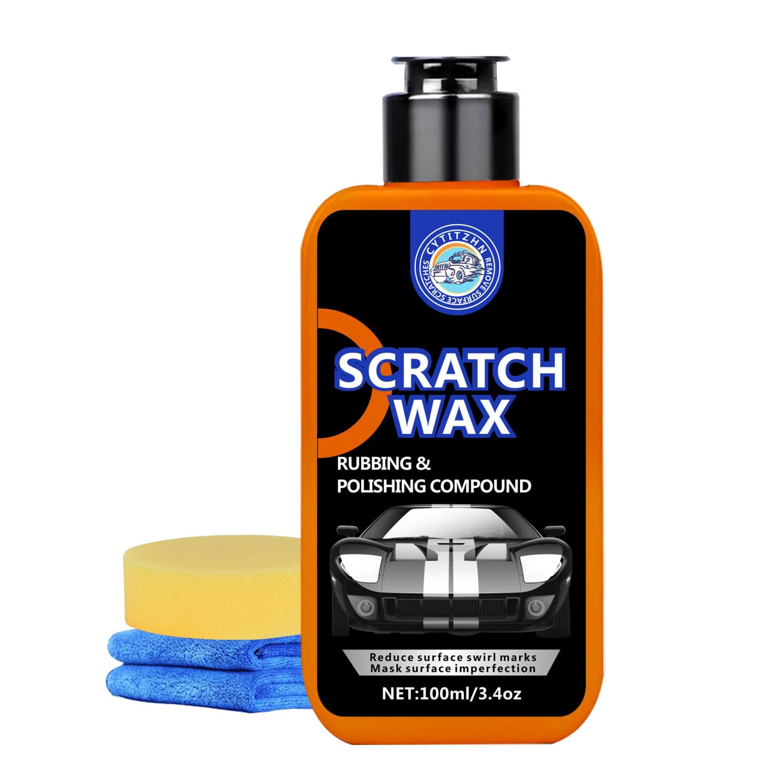Car Scratch Remover Removes Scratches Swirls And Scuffs With Wax Rubbing Compound With Buffer Pad And Microfiber Towel For Cars Motorcycles SUVs Trucks For Car Owners 3.4 Ounces - 1