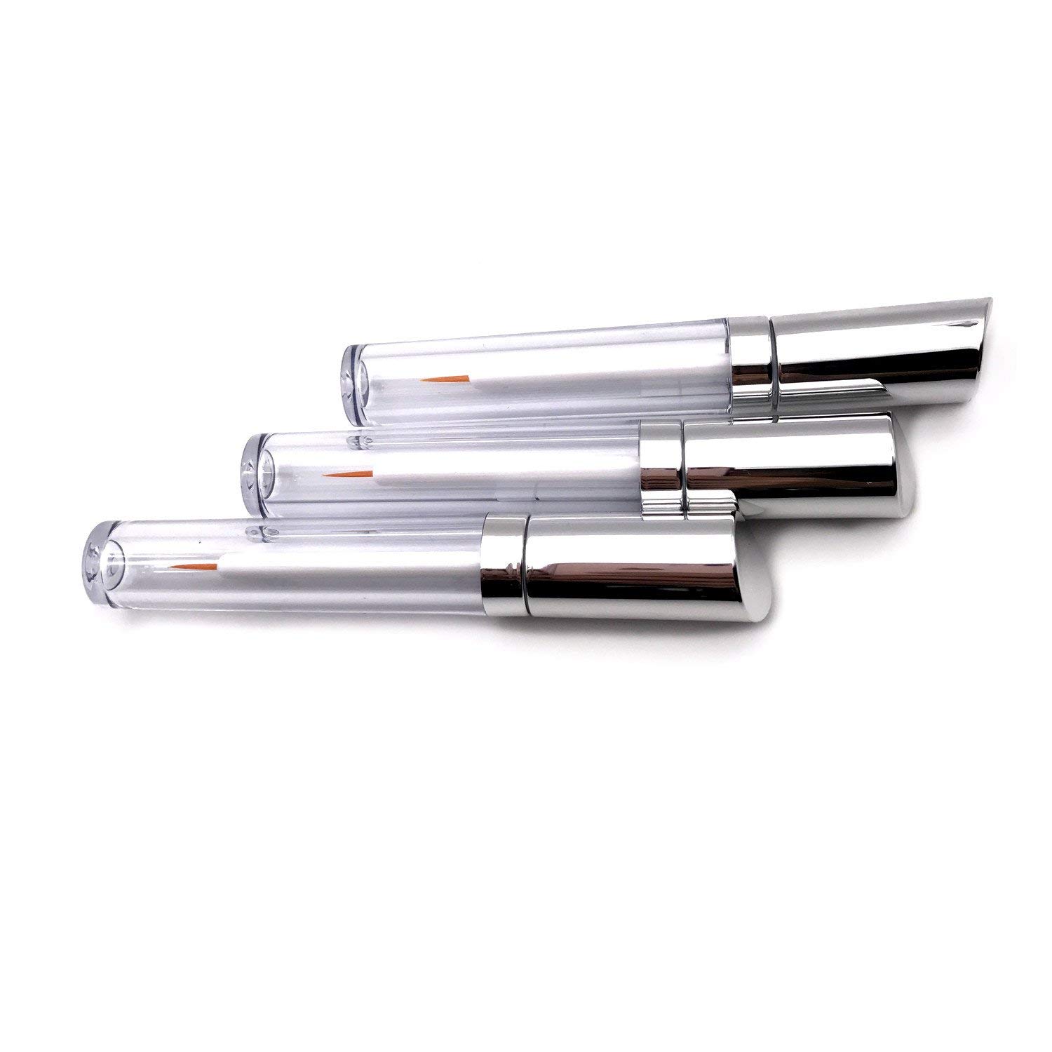 2pcs 5ml Acrylic Multi-functional Empty Eyelashes Tube Eyeliner Vials Bottle Containers with Wand Applicators Best for Eyelash/Eyebrow Growth Serum Castor Oil
