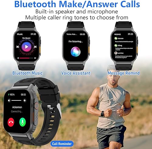 Miniatura 4 de Reloj inteligente para hombres y mujeres, llamada Bluetooth, reloj inteligente de 2 pulgadas, monitor de frecuencia cardíaca, SpO2BPsueño,