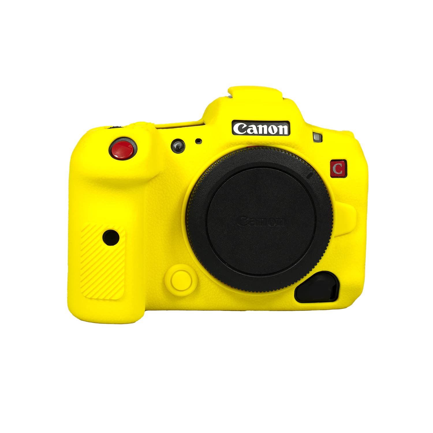 STSEETOP Camera Case for Canon R5C - Protective Silicone DSLR Skin Cover, Detachable Cage, Shockproof, Dustproof (Yellow)