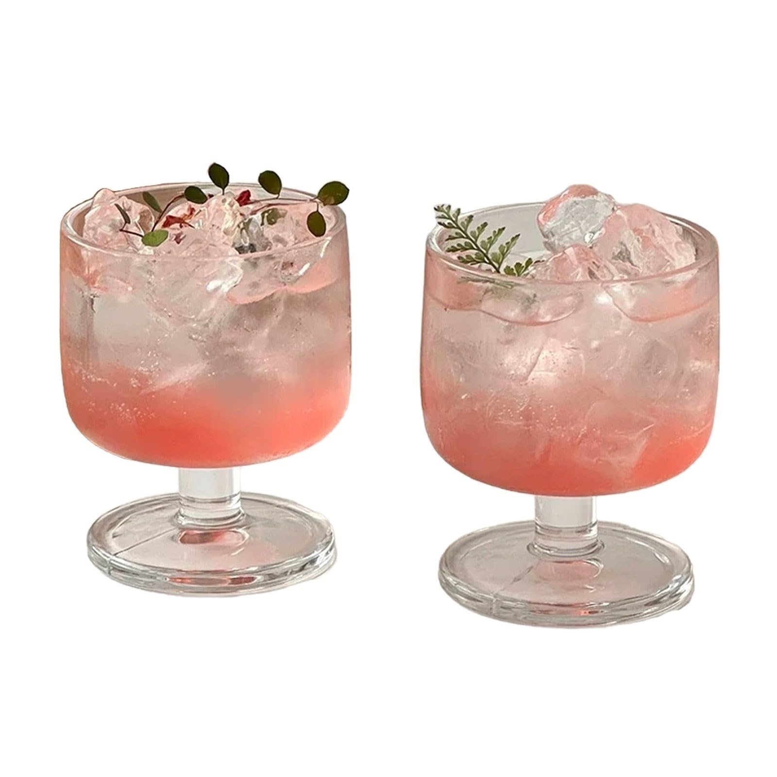 Juego de 2 copas de cóctel de tallo corto de 340 ml, vaso de jugo transparente for restaurante, hogar y bar Vaso para bebidas