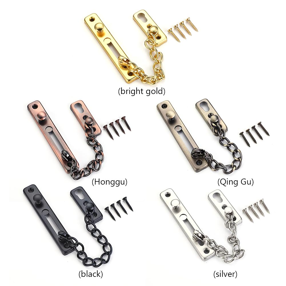 Cerradura de cadena de acero inoxidable para puerta Securi con botón NG, pestillo antirrobo, cadena segura para el hogar para una mejor protección (un color)