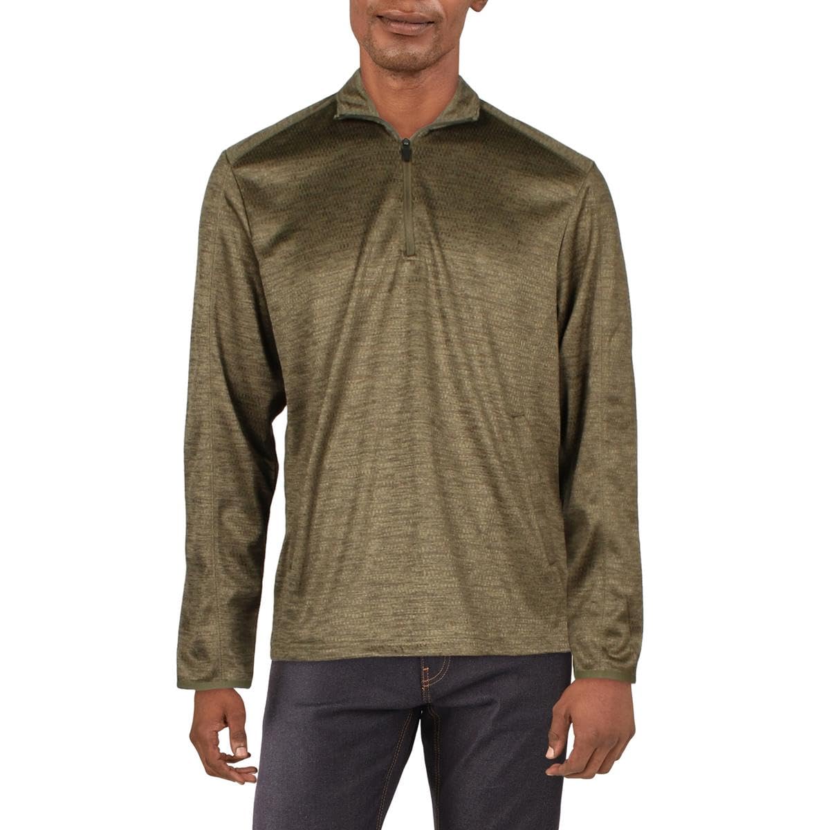 PGA TOUR Men's Textured Fleece 1/4 Zip Jacket Base Layer