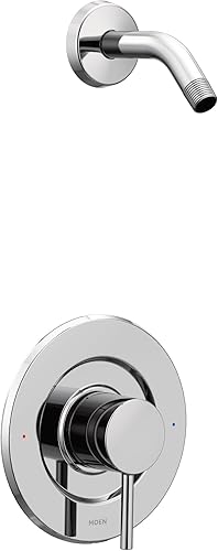 Moen Align Chrome Posi-Temp Kit de moldura de ducha moderno de equilibrio de presión sin cabezal de ducha, requiere válvula, T2192NH