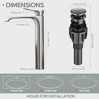 Vista 2 de Tall Vessel Sink Faucet Bathroom Waterfall Faucet Brushed Nickel Finished Single Handle Matte Black Vanity Bathroom Faucet Basin Mixer Tap with