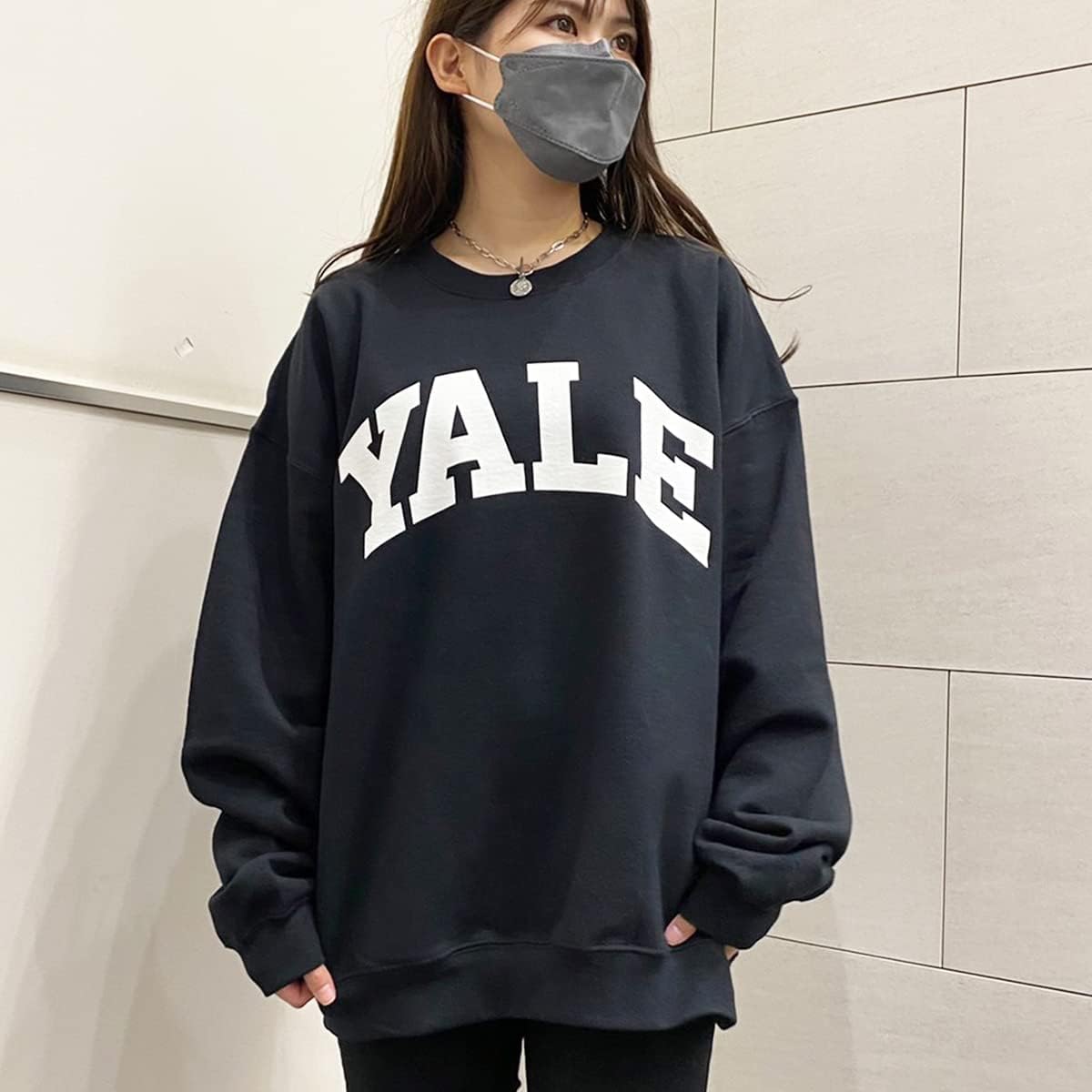 [BLACK REBEL] YALE イェール アーチロゴ カレッジロゴ ストリート オーバーサイズ ビックシルエット ユニセックス