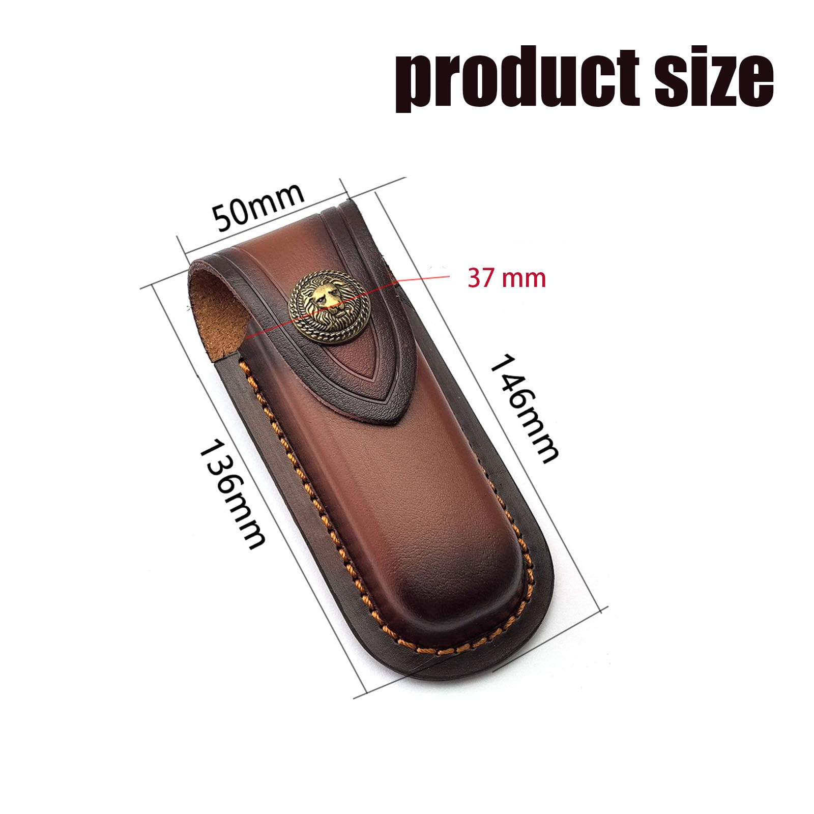 Fodero in Pelle per Pieghevole 13 cm, Custodia per Coltello Retrò Marrone Fodero in Pelle Fatto a Mano per Coltelli Borsa per Caccia Campeggio Allaperto