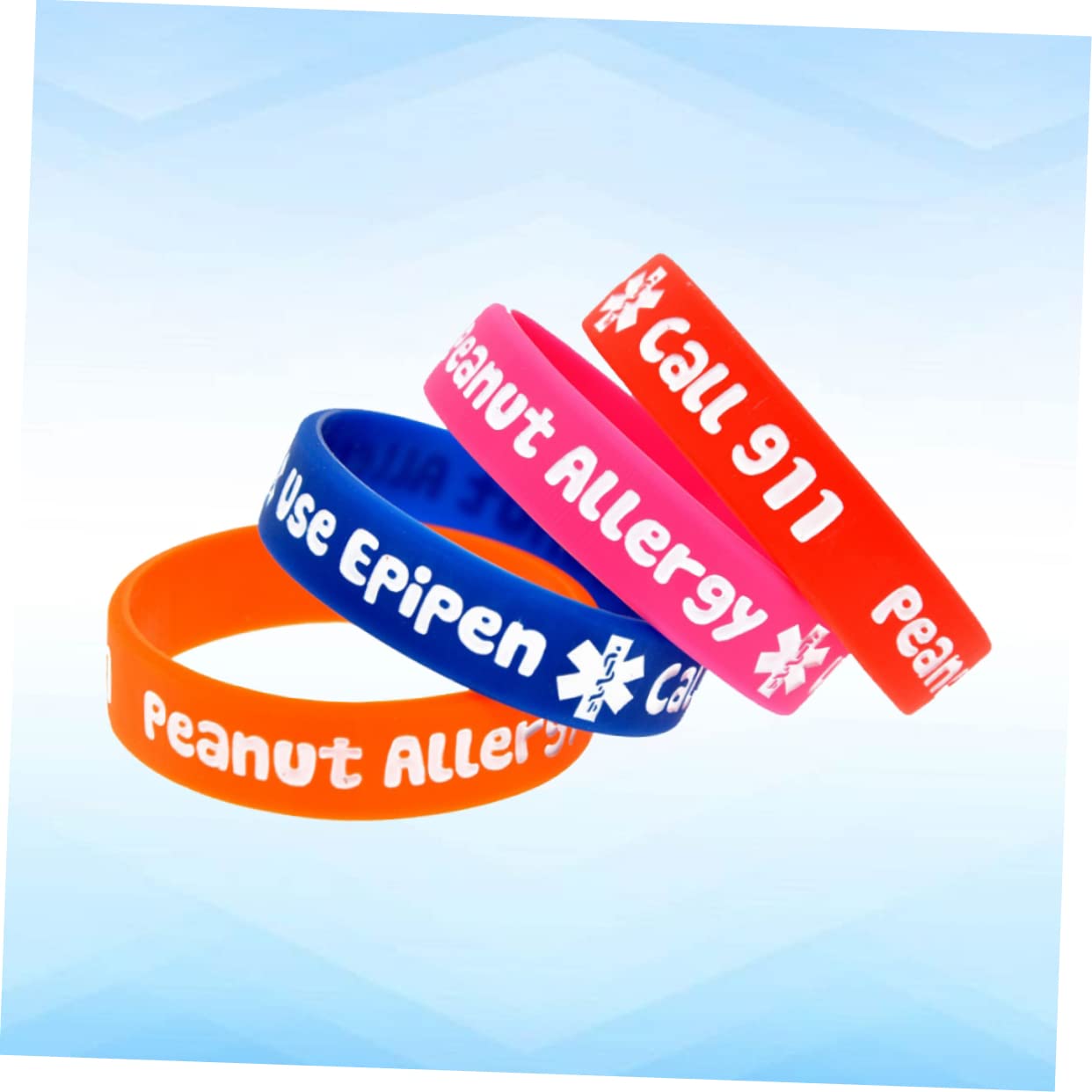 BESPORTBLE 4pcs PVC Bracelet Warning Hand Strap for Wristbands with Various Designs Comfortable Wear Durable for Daily Use for Parties and Goody Bags Random Color