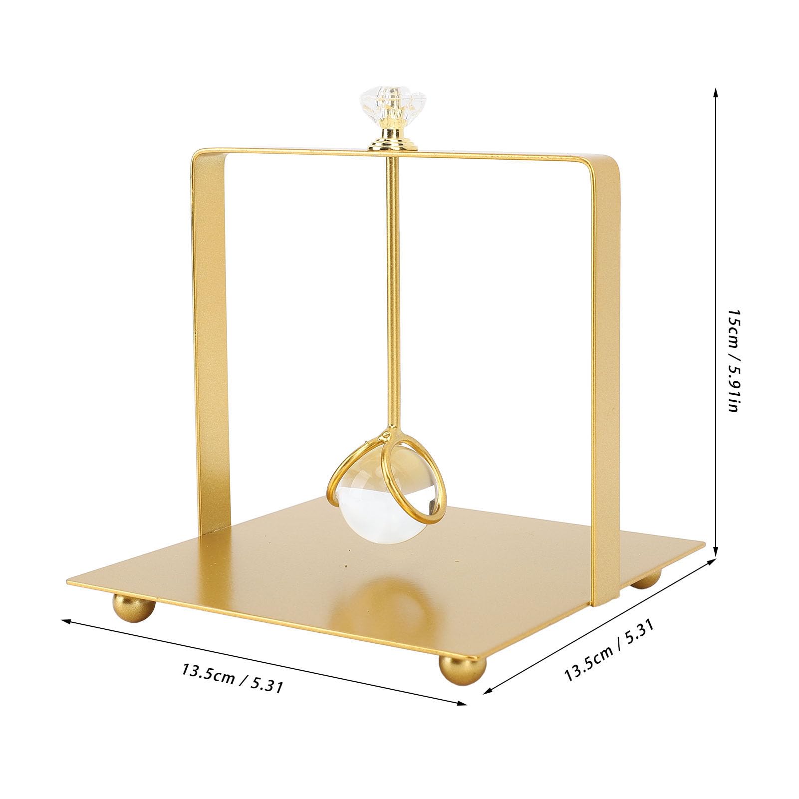 Tissting Napkin Holder 13.5 x 13.5 x 15cm Metal Napkin Dispenser with Elegant Handle, Modern Square Paper Napkin Holder for Restaurant Bar Office Hotel Cafe (Gold)