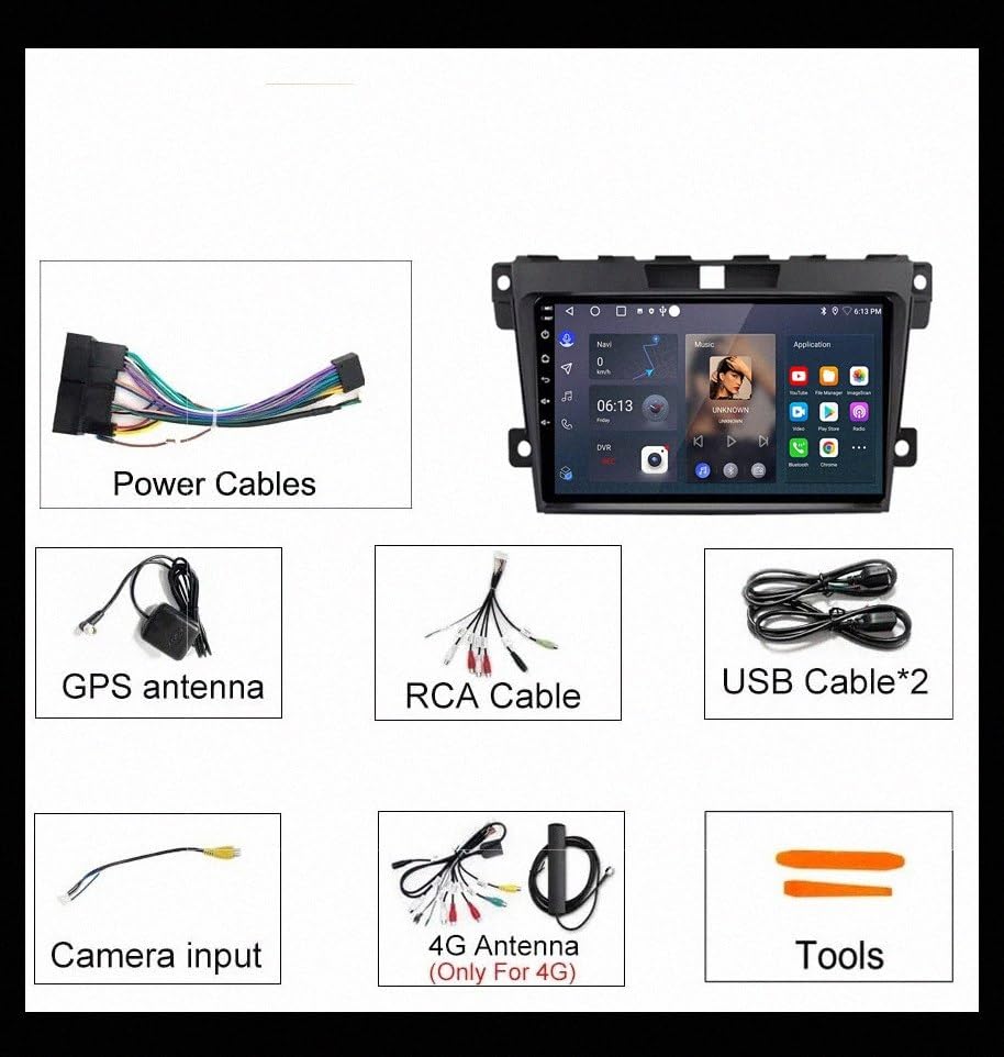 Radio de coche 2 DIN de 4 núcleos y 32G con Mirror Link para Mazda CX7 5