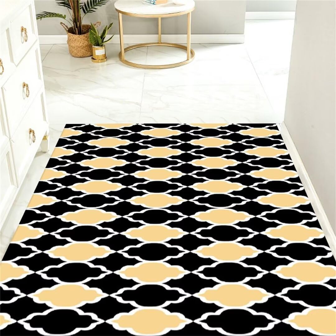 Tapis fille chambre jaune 70x140cm et tapis décoratif de couloir multi-taille