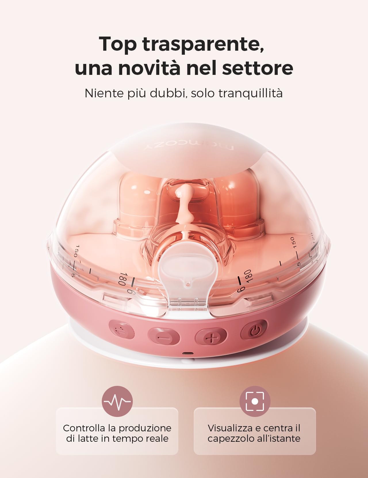 Momcozy Air 1 Tiralatte Elettrico Indossabile Mani Libere Ultra-Sottile