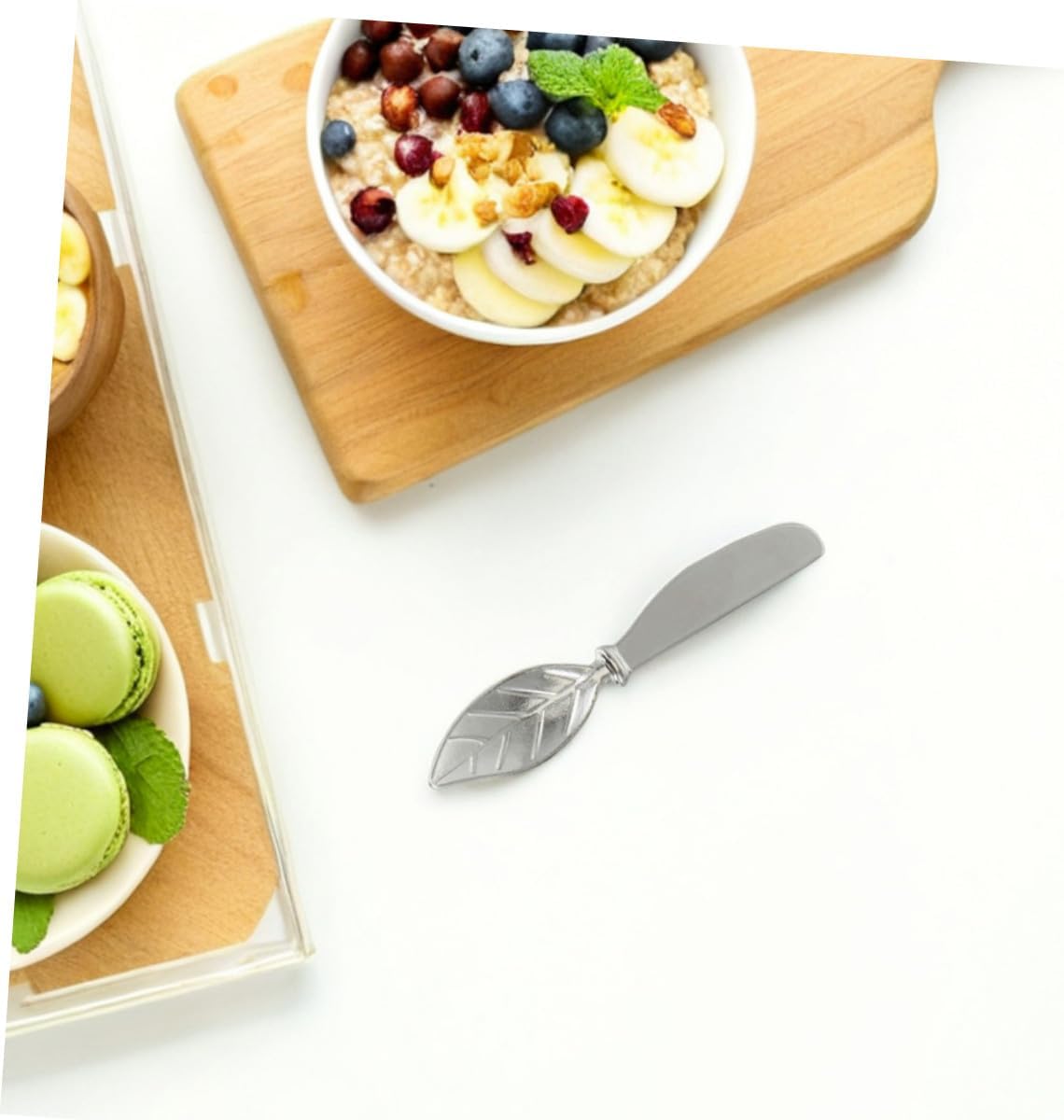 CALLARON 4pcs Leaf-shaped Zinc Alloy Butter Knife Set for Cheese Spreads