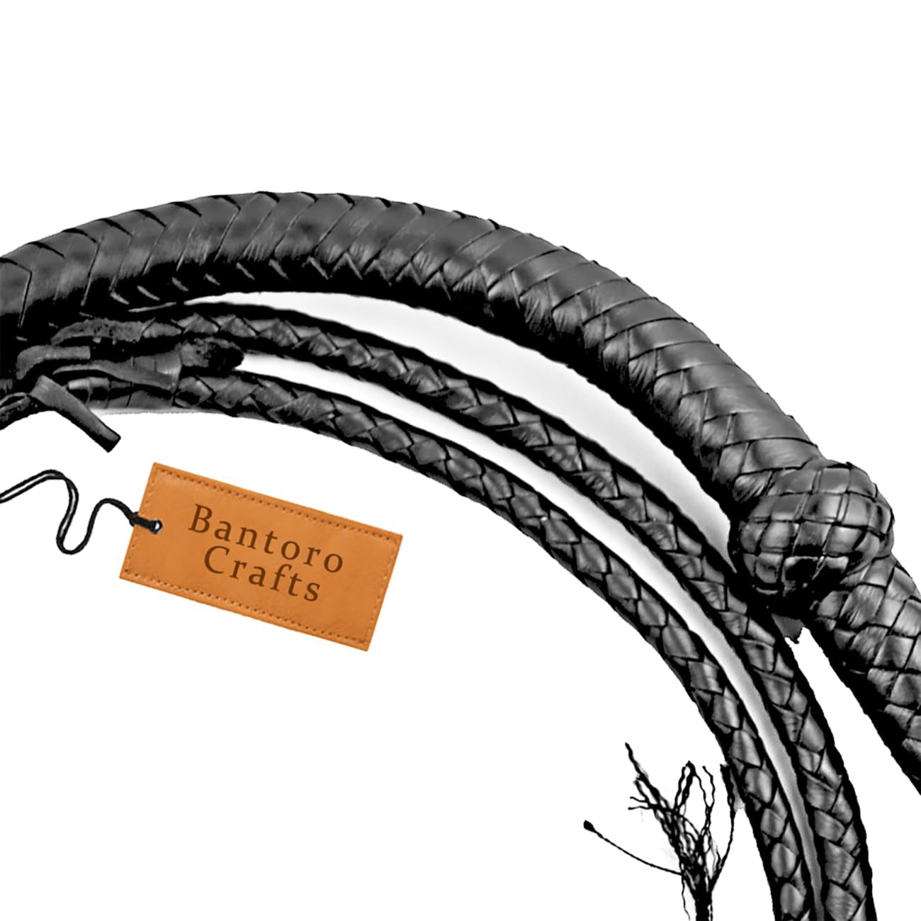 Fouet en Cuir véritable Cravache 3-8 Pieds 0,9-2,4 mètres 12 Tresses Brins Cuir tressé Fouet craquant Fort Equitation