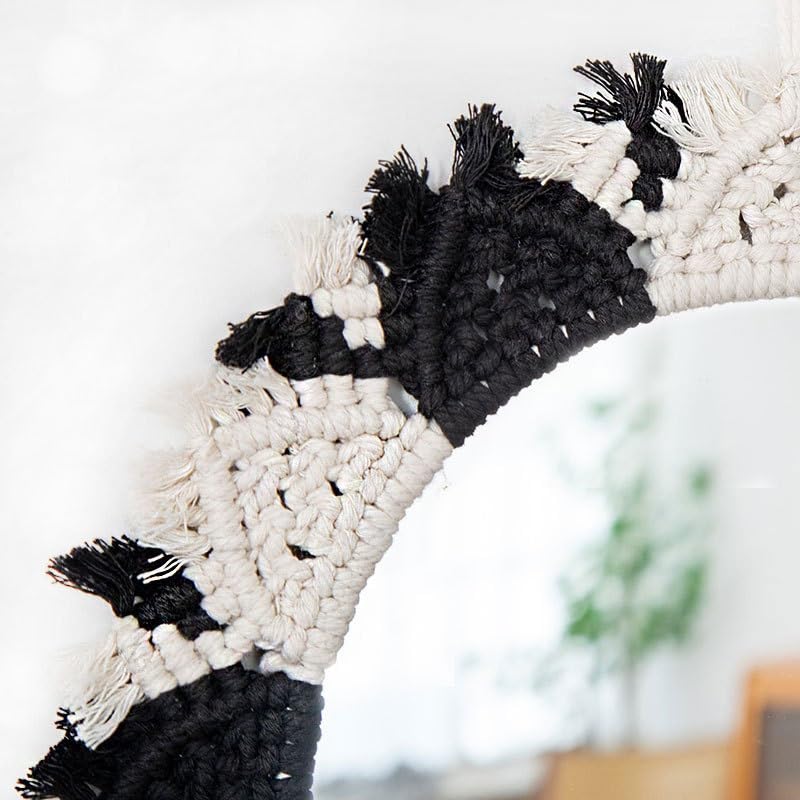 Carillon vent miroir macramé pour une décoration de chambre cocooning