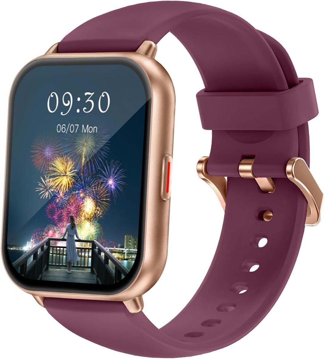 RUIMEN Smart Watch Compatible with iPhone and Android with Call Function, Pedometer, Watch, Incoming Call & Message Notification, Flashlight, Weather Forecast, Music Control, 100+ Types of Exercise