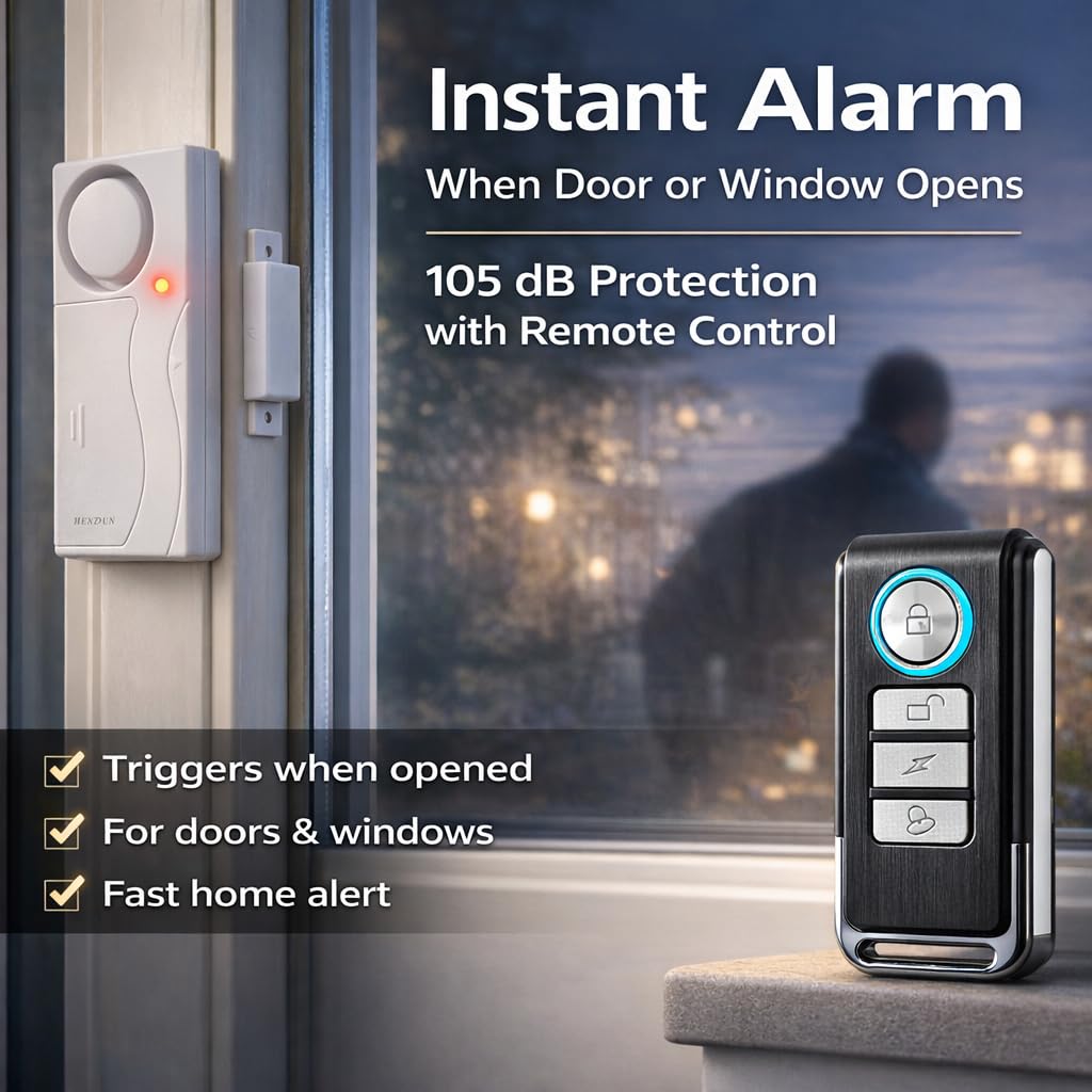 HENDUN Alarma Multiusos Blancas A038 con Control Remoto