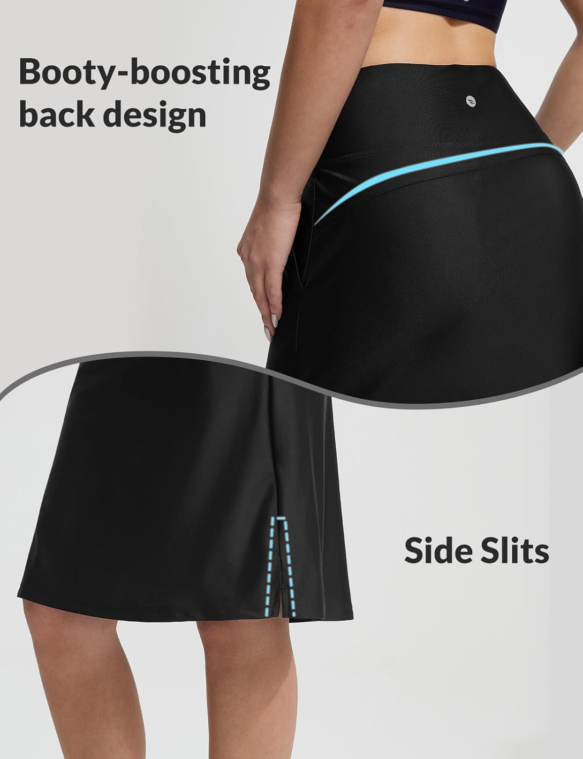 Baleaf 23" Women's Swim Skort High Waisted Knee Length Long Swim Skirt Bathing Suit Swimsuit Bottoms Beach
