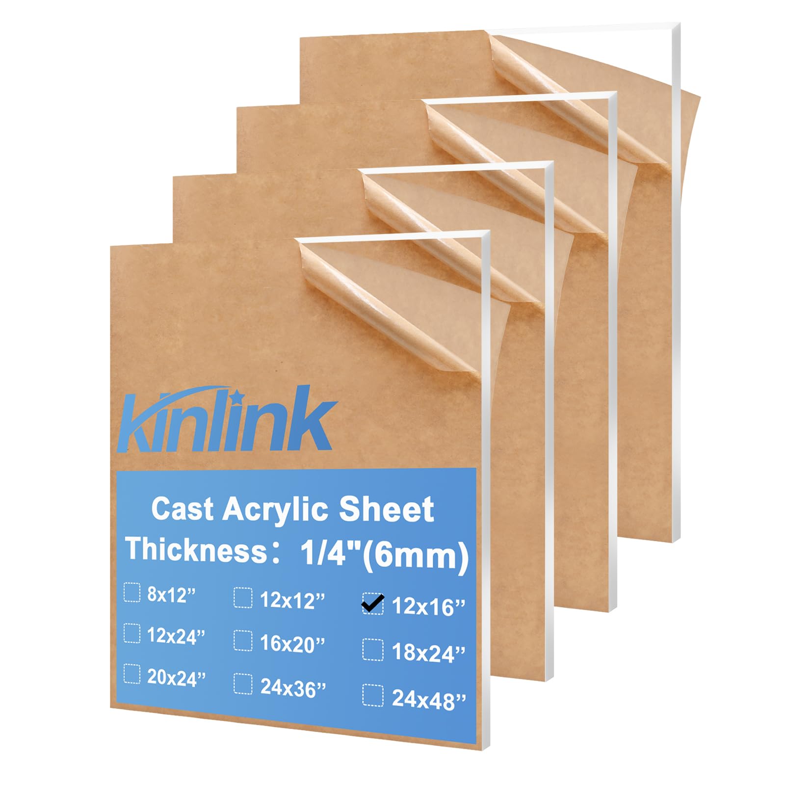 Clear Acrylic Sheets - 2 Pack 12x12 -10