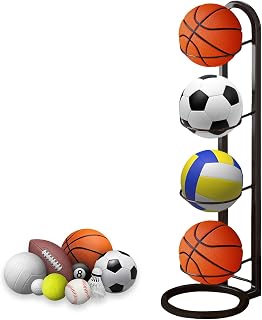 Ballständer, Ballregal, Vertikale Ballaufbewahrung, Ball Rack, Ball Display Ständer für Basketball, Fußball, Volleyball