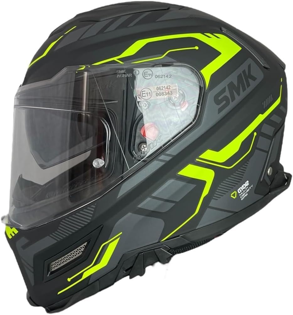 SMK Helmets Casco Integral Modelo Agnar TEKTRON Decorado Mate (MA264) Talla M (57/58) Totalmente Homologado 22.06