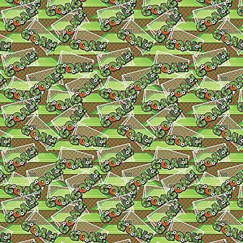 Image of 100% Cotton Digital Fabric It's A Goal!! Football Soccer Crafty 140cm Wide (Price Per Half Metre)